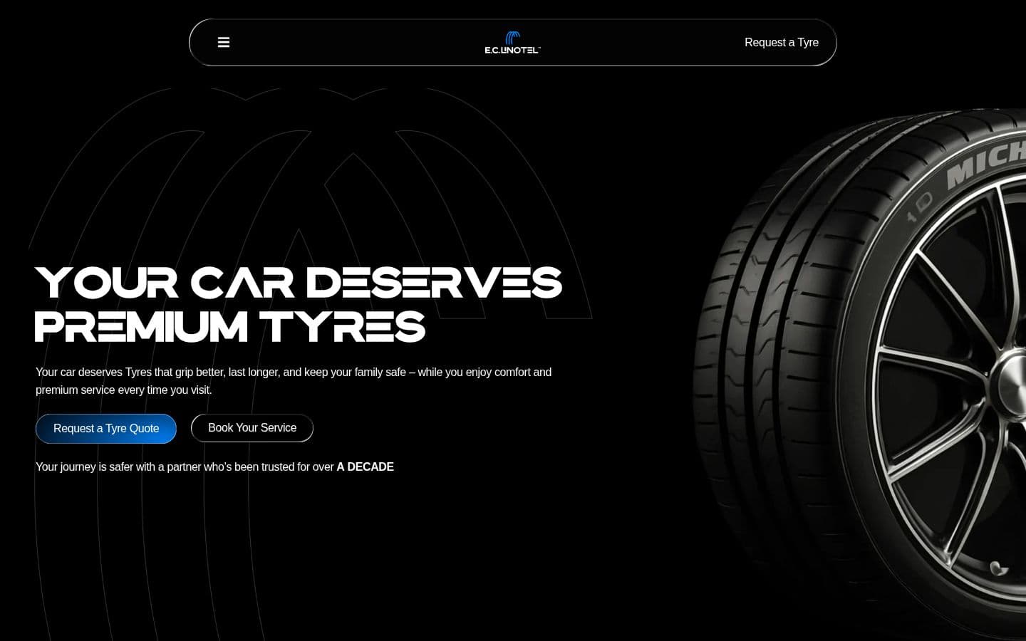 Homepage of the E.C. Linotel website, delivered by Skillverse