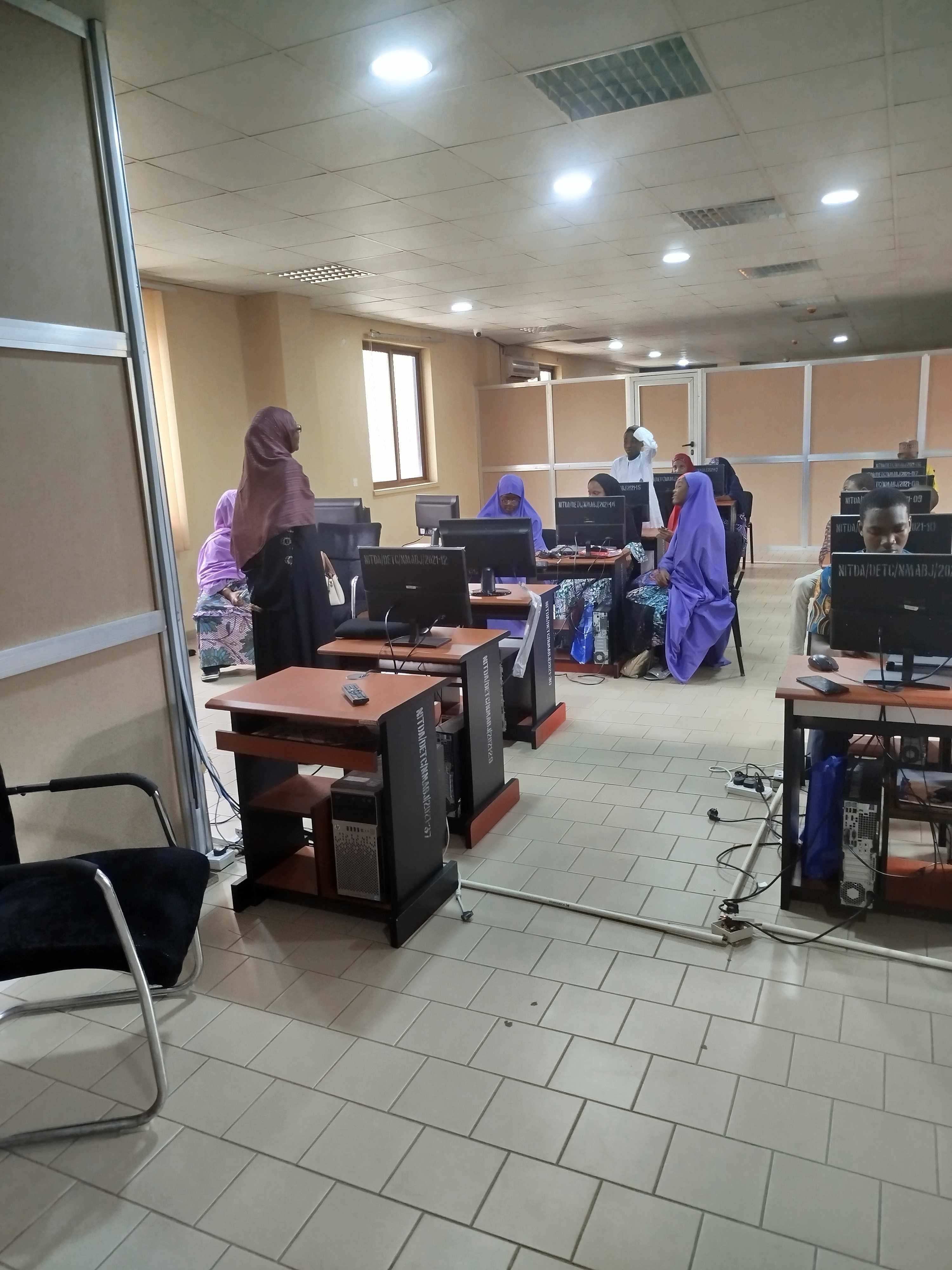 Student learning with laptop