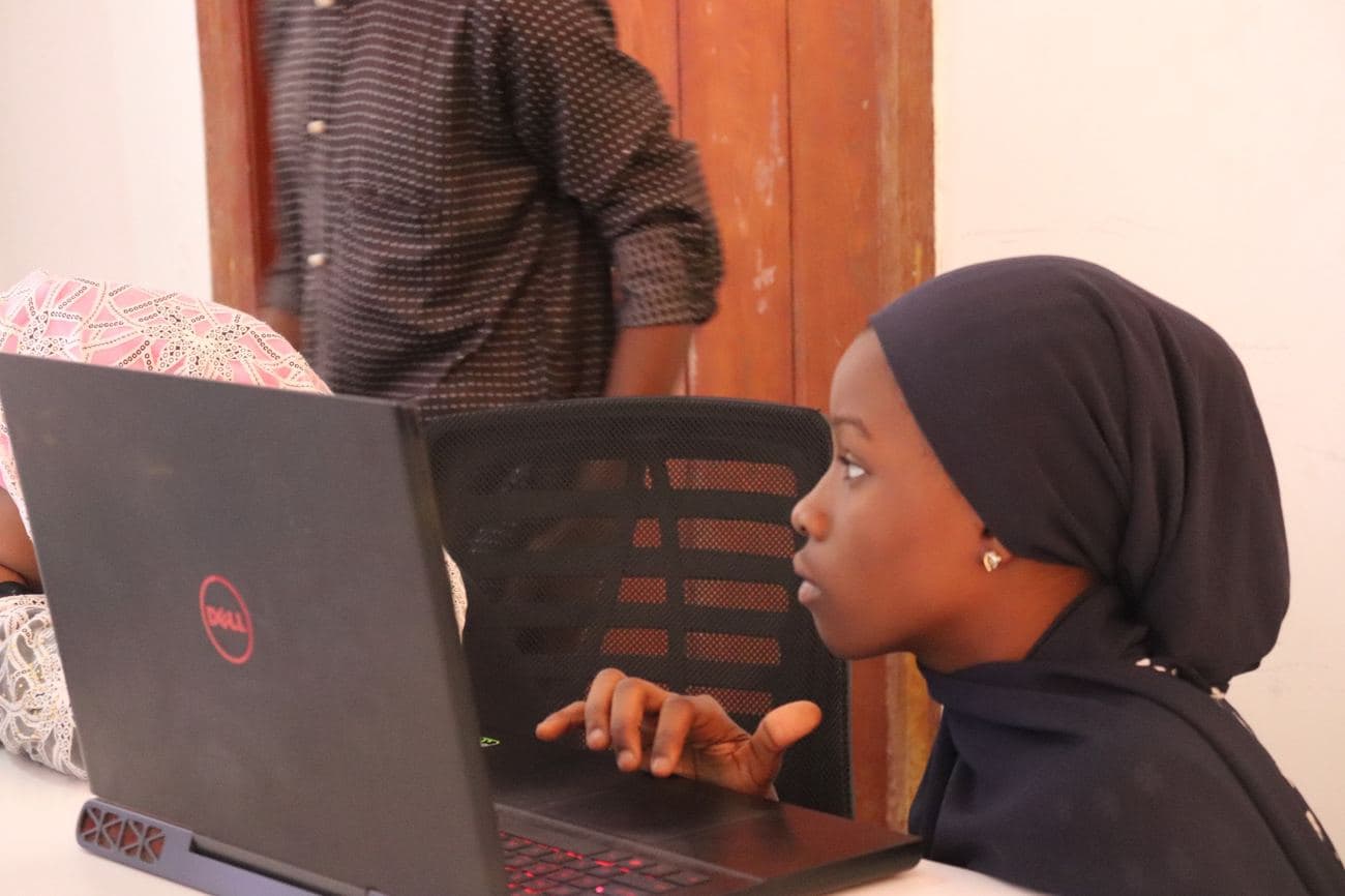 Student with laptop